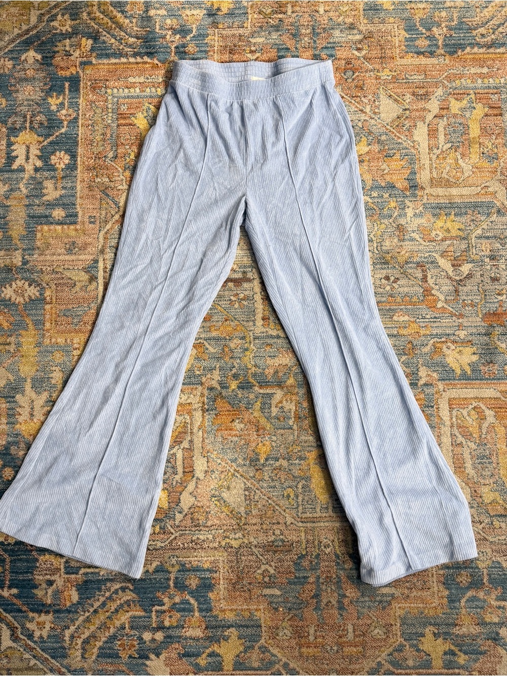 aerie Light Blue Ribbed Flare Stretchy Corduroy Pants